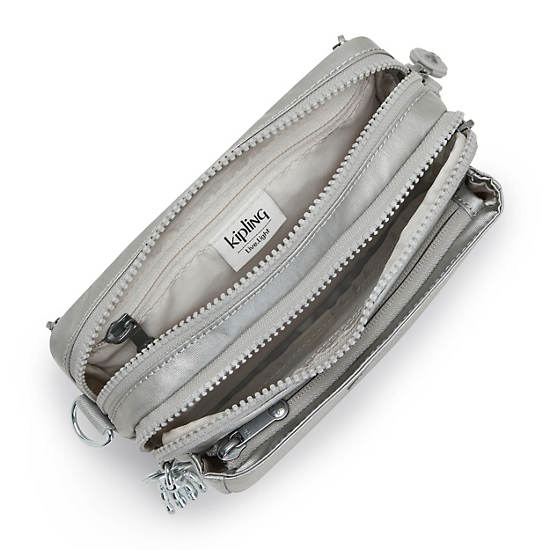 Kipling Abanu Multi Metallic Convertible Çapraz Askılı Çanta Açık Gri | TR 2187XY